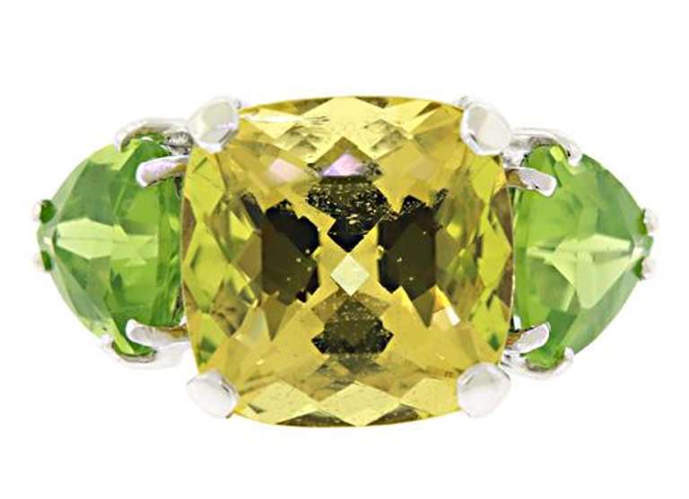 Great Golden Synthetic and Peridot Ring