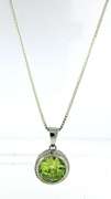 Green CZ set of necklace and earrings