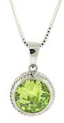 Green CZ set of necklace and earrings