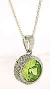Green CZ set of necklace and earrings