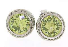 Green CZ set of necklace and earrings