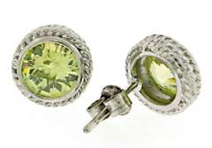Green CZ set of necklace and earrings