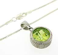 Green CZ set of necklace and earrings