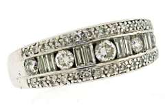 Romantic Round Brilliant and Baguette Diamond Ring