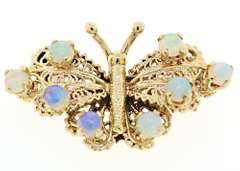 Cute Opal Butterfly Pin