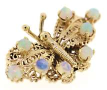 Cute Opal Butterfly Pin