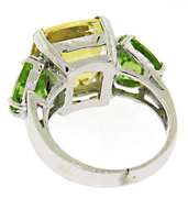 Great Golden Synthetic and Peridot Ring