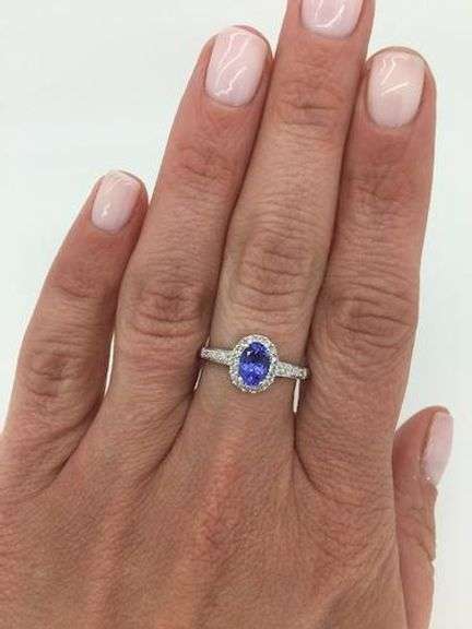 Tanzanite & Diamond Halo Ring