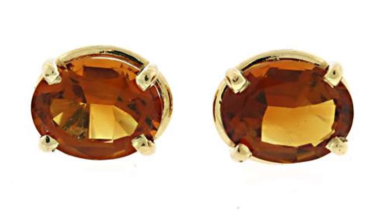 Classic Oval Citrine Stud Earrings