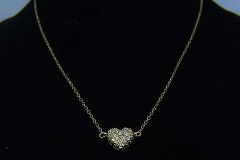 Sparkling Diamond-Studded Heart Necklace