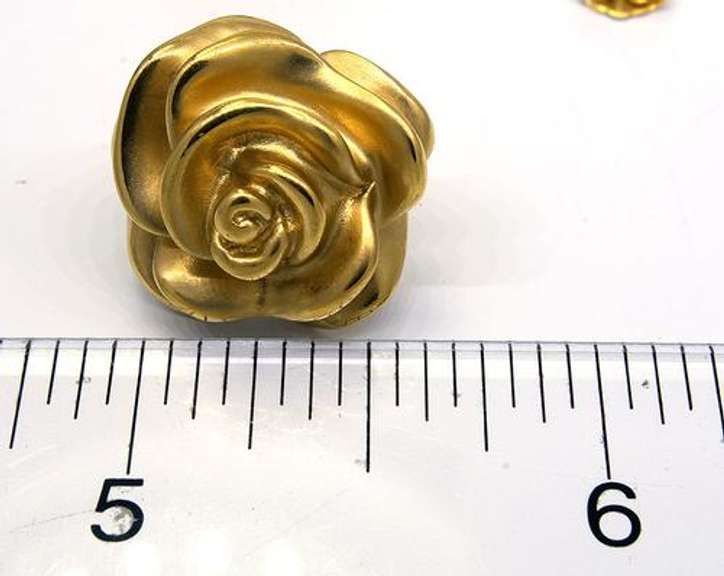 Eyecatching Rose Earrings in Gold