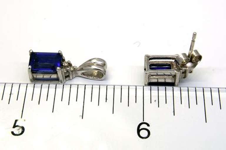 Sapphire Pendant & Earring Set with Diamond Accent