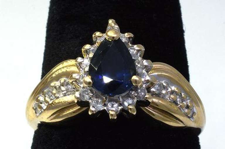 Decadent Pear-Cut Sapphire & Diamond Ring