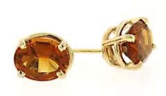 Classic Oval Citrine Stud Earrings
