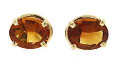 Classic Oval Citrine Stud Earrings