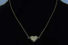 Sparkling Diamond-Studded Heart Necklace