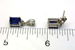 Sapphire Pendant & Earring Set with Diamond Accent