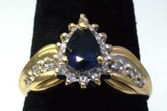 Decadent Pear-Cut Sapphire & Diamond Ring