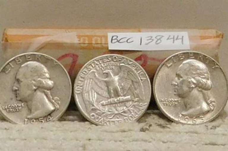 90% Silver Roll Washington Qtrs, $10.00 face, circ