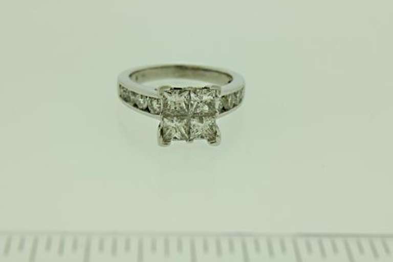 Fancy Princess Cut Diamond Cluster Ring