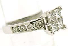 Fancy Princess Cut Diamond Cluster Ring