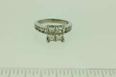 Fancy Princess Cut Diamond Cluster Ring