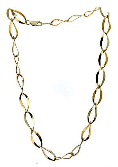 Trendy Set of 10kt YG & Sterling Silver Open Link Necklace & Earrings