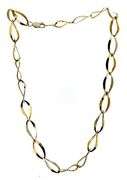 Trendy Set of 10kt YG & Sterling Silver Open Link Necklace & Earrings