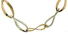 Trendy Set of 10kt YG & Sterling Silver Open Link Necklace & Earrings