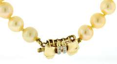 Golden Peach Pearl Necklace with Bow Clasp & Spacers