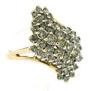 Gorgeous 14kt YG Diamond Cluster Waterfall Ring