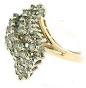 Gorgeous 14kt YG Diamond Cluster Waterfall Ring