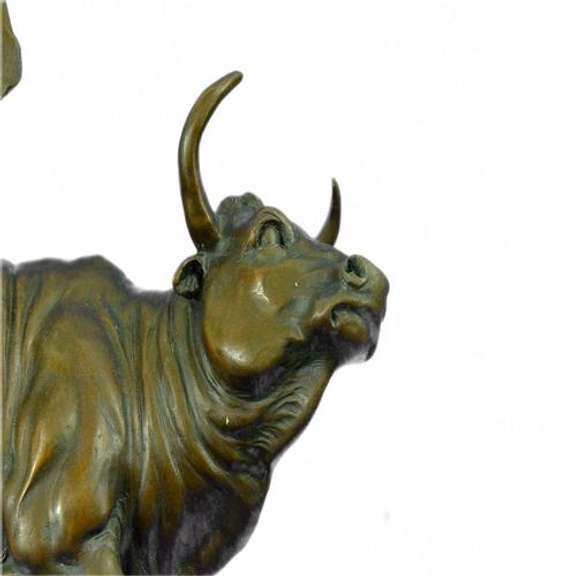 Cowboy Bullfight Western Lost Wax Bronze Sculpture