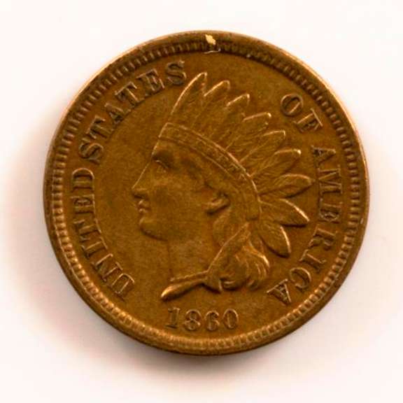 1860 CN Pointed Bust Indian Cent