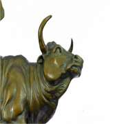 Cowboy Bullfight Western Lost Wax Bronze Sculpture