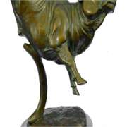 Cowboy Bullfight Western Lost Wax Bronze Sculpture