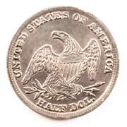 1838 Reeded Edge Bust Half Near Uncirculated Toned