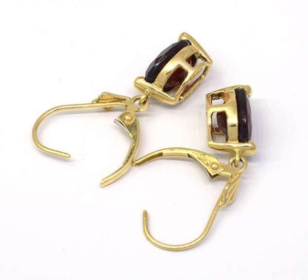 14KT Garnet Dangle Earrings