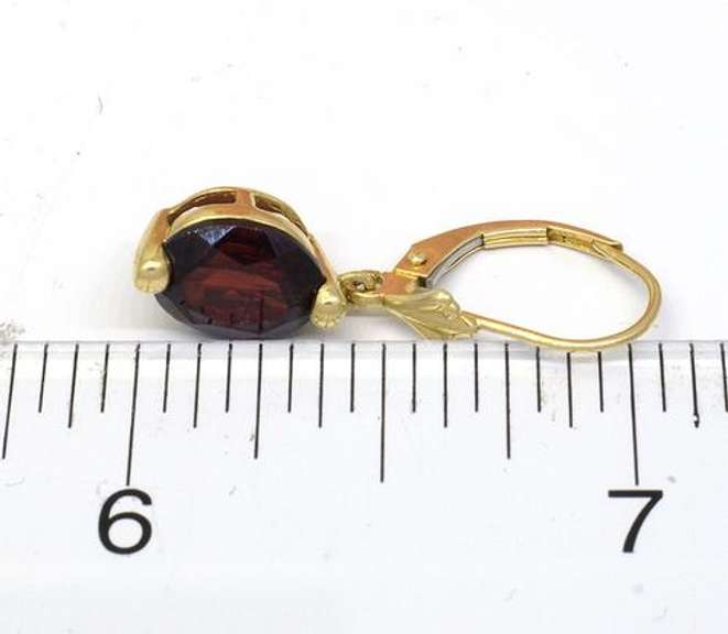 14KT Garnet Dangle Earrings