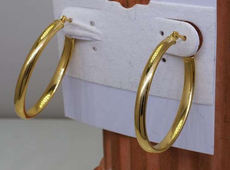 Lot of 2 Pair 14KT Hoop Earrings