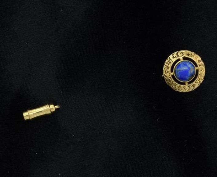 Vintage 14KT & Lapis Lazuli Stick Pin