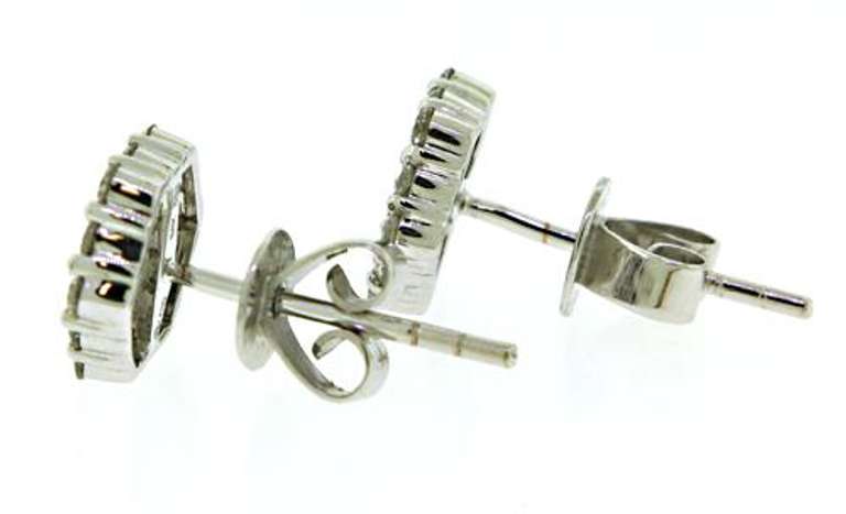 Modern Hexagon Cluster Diamond Earrings