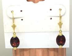 14KT Garnet Dangle Earrings