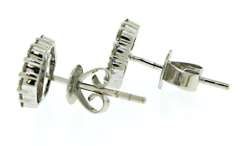 Modern Hexagon Cluster Diamond Earrings