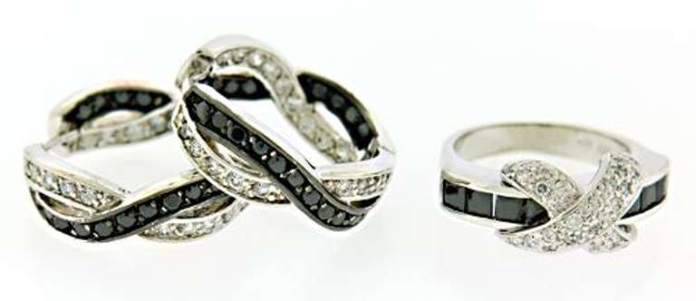 Set of Sterling Silver Earrings and Ring