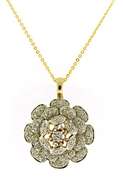 Dazzling 14kt YG Diamond Flower Necklace
