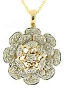Dazzling 14kt YG Diamond Flower Necklace