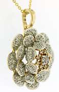 Dazzling 14kt YG Diamond Flower Necklace