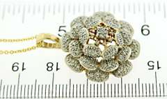 Dazzling 14kt YG Diamond Flower Necklace