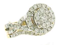 Amazing Cluster Diamond Ring w Matching Band